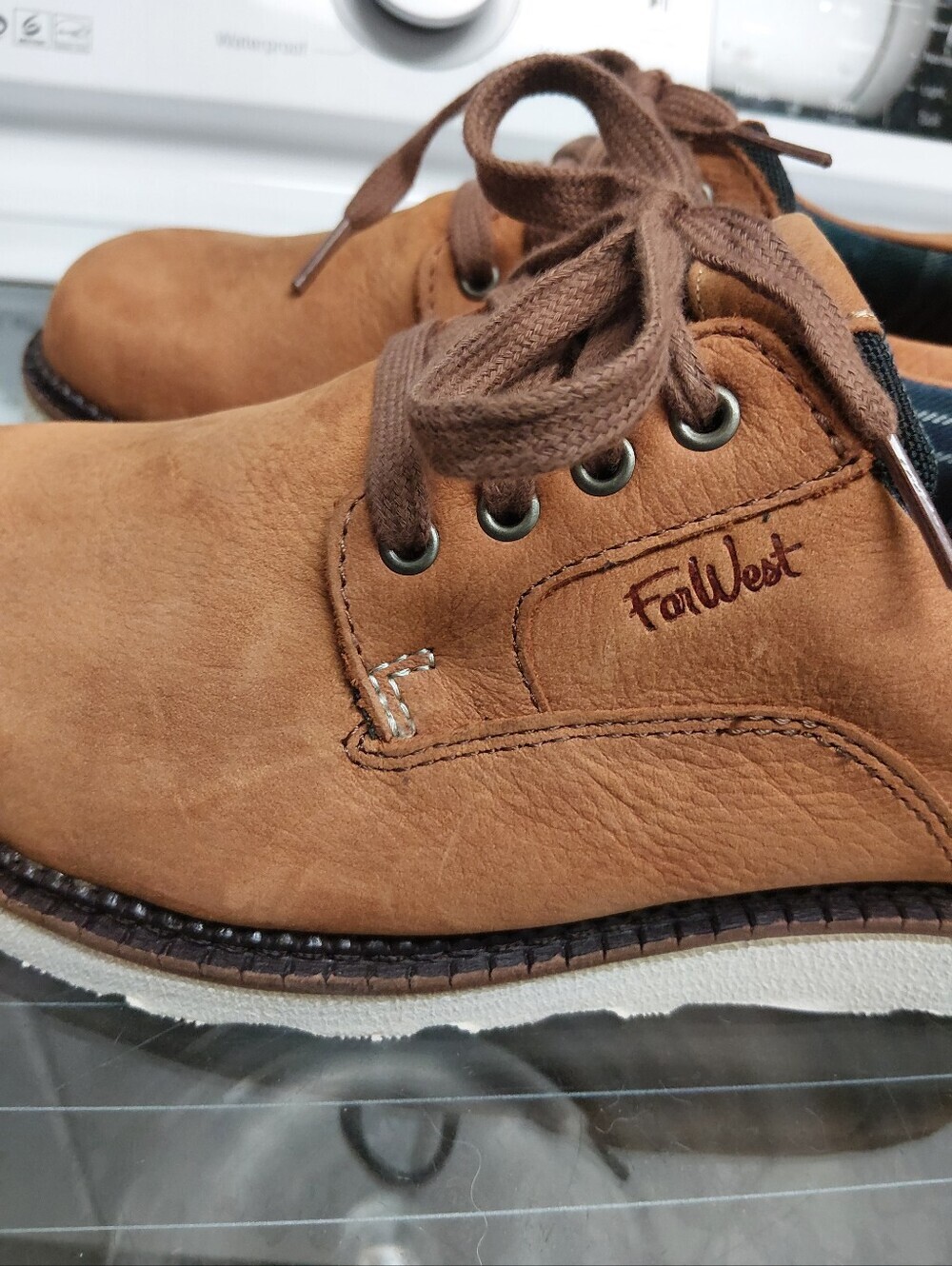 Men's Farwest Tan Nubuck Lace-Up Shoes - Picture 7 of 9